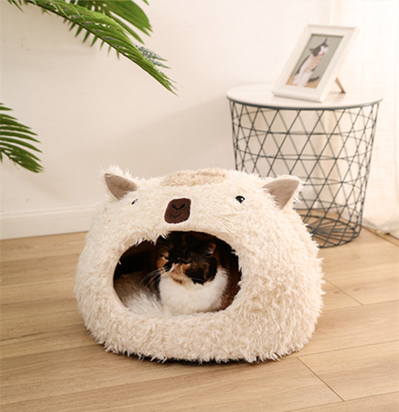 Warm Plush Alpaca Pet Bed