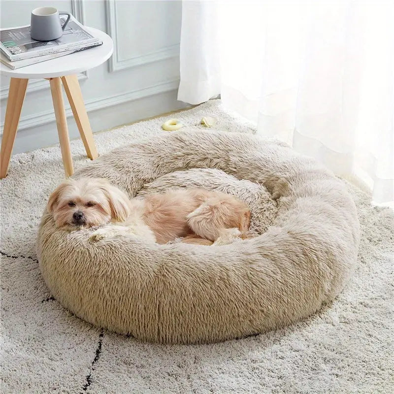 Faux Fur Anti-Anxiety Donut Pet Bed