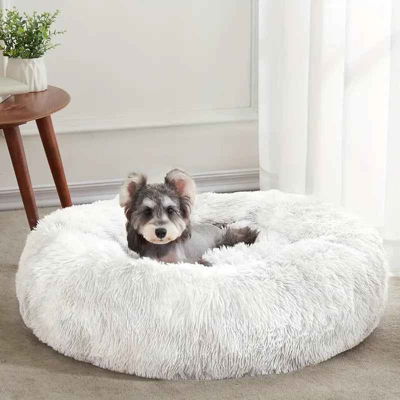 Faux Fur Anti-Anxiety Donut Pet Bed