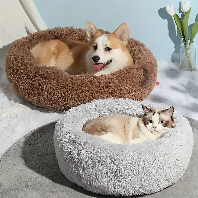 Faux Fur Anti-Anxiety Donut Pet Bed